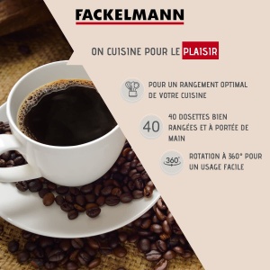 Suport capsule Nespresso Fackelmann 42164 Rotativ Capacitate 40 capsule Otel cromat - Img 7