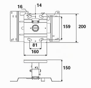 Suport de tavan Epson ELPMB22, gri, kit montare pentru proiectoare - Img 2