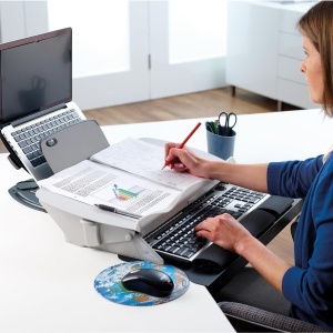 Suport documente Fellowes EasyGlide 2-in-1, ajustabil, cu suport pentru cabluri - Img 2