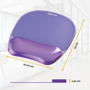 Suport ergonomic Fellowes Crystals Gel cu mousepad violet - Img 3