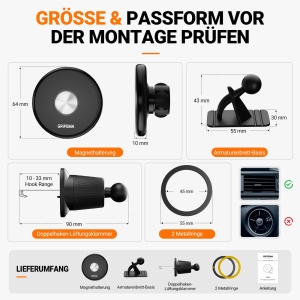Suport magnetic pentru telefon GRIFEMA, 2 in 1, rotire 360, compatibil MagSafe - Img 7