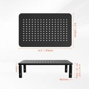 Suport Monitor GRIFEMA, 3 Inaltimi Reglabile, Negru, Capacitate 20 kg - Img 2
