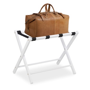 Suport pentru bagaje Relaxdays, model pliabil, dimensiuni 54,5 x 66 x 44 cm, din lemn, pentru hotel si acasa