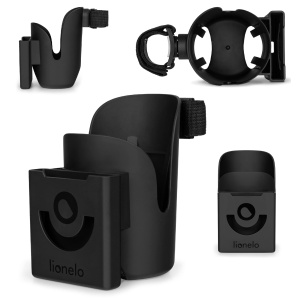 Suport pentru bauturi Lionelo Ove 2-in-1, cu sistem de prindere 360, plastic ABS