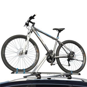 Suport pentru biciclete de acoperis auto Fischer, testat TUV GS, potrivit pentru o singura bicicleta, incarcare de pana la 15 kg, blocabil, argintiu - Img 2