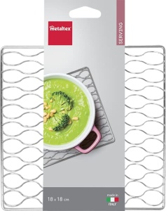 Suport pentru oale METALTEX 18 x 18 cm din metal argintiu - Img 2