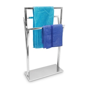 Suport pentru prosoape Relaxdays, inox, 3 stange, 86x50x20 cm