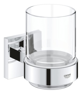 Suport pentru sticla GROHE Start Cube, crom, montare fara gaurire