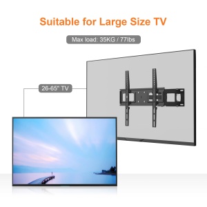 Suport TV cu montare pe perete GRIFEMA GB1006-4 pentru 26-65 inchi, suport TV universal extensibil rabatabil si inclinabil pentru plat si curbat, pana la 35 kg, max. VESA 400 x 400 mm - Img 4