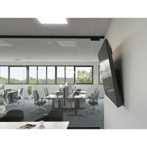 Suport TV de perete Hama, rigid, cu protectie antifurt (suport TV de perete 37-90 inch, VESA 100x100 pana la VESA 600x400, pana la 50kg, ideal pentru spatii publice, cu dibluri Fischer) negru - Img 9