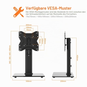Suport TV GRIFEMA pentru televizoare 17-43 inch, reglabil, max 30 kg - Img 2