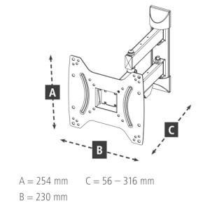 Suport TV Hama Wandhalterung Negru 19-48 inch Schimbare unghi 180deg 20 kg - Img 16