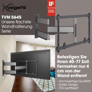 Suport TV Vogels Elite TVM 5645, pentru televizoare de 40-77 inch, 45 kg, rotire 180 - Img 2