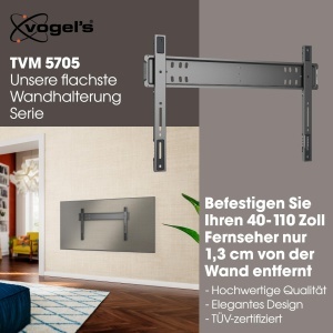 Suport TV Vogels TVM 5705 Ultrafin 40-110 inch max 100 kg VESA 600x400 - Img 2