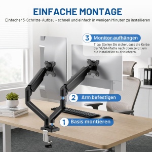 Support Monitor Dual GRIFEMA, pentru 13-32 inch, ajustabil, capacitate 9kg - Img 7