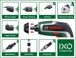 Surubelnita cu acumulator Bosch IXO (a 7-a generatie; 3,6 V; 2,0 Ah; 5,5 Nm; cu cablu micro USB; Include atasament unghiular; suruburi pana la 190 de suruburi; intr-o cutie) - Editia - Img 6