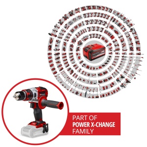 Surubelnita profesionala cu acumulator Einhell TP-CD 18 Li-i BL Solo Power X-Change (18 V, functie de impact, fara perii, 60 Nm, 2 viteze, mandrina de gaurit metalica de 13 mm, lumina LED, fara baterie) - Img 2