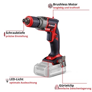 Surubelnita profesionala fara fir pentru gips-carton Einhell TP-DY 18 Li BL-Solo Power X-Change (18 V, fara perii, oprire de adancime, functionare continua, incl. bita, fara baterie) - Img 3