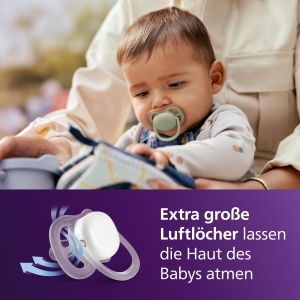 Suzeta Philips Avent Ultra Air SCF08726 6-18 luni silicon moale BPA-free set 4 bucati - Img 2