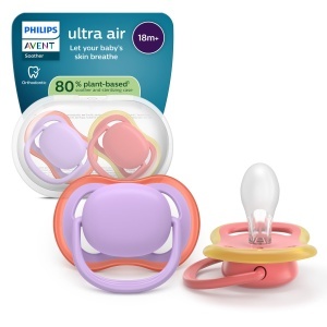 Suzeta Philips Avent Ultra Air SCF34946 18 luni Set 2 buc Silicon BPA-Free Sterilizator inclus