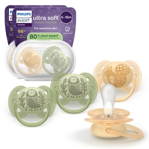 Suzeta Philips Avent Ultra Soft SCF09152 pentru bebelusi 6-18 luni silicon moale BPA-free set 4 bucati