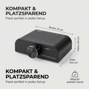 Switch audio Nedis - 4 surse, 3x RCA si 1x 3,5 mm, aluminiu - Img 5