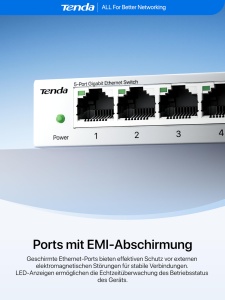 Switch LAN Tenda TEG1005D, 5-Port, Gigabit, Plug-and-Play, Alb - Img 5