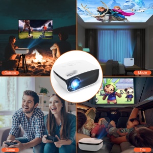 T TOPVISION Mini Beamer, 7500L Portabil Home Theater Beamer Suport 1080P Full HD LCD [Ecran inclus] Video Beamer Compatibil cu Smartphone/TV Stick/PS5/PC/Laptop, usb - Img 7