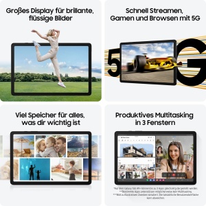 Tableta Android Samsung Galaxy Tab A9 5G 128 GB spatiu de stocare ecran mare sunet 3D fara Simlock fara contract argintiu incl 3 ani garantie producat - Img 5