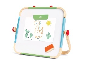 Tablita Dublata Hape Atelier - Whiteboard si Kreidetafel, cu Accesorii, pentru Copii de la 3 Ani