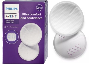 Tampoane pentru san de unica folosinta Philips Avent, SCF254/24 Pachet de 24, transparent