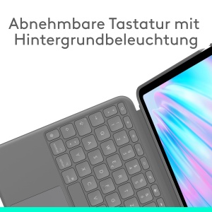 Tastatura-Covor Logitech Combo Touch pentru iPad Air 11 (M2, M3, M4), Trackpad, Iluminare - Img 3