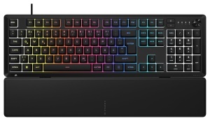 Tastatura de gaming Corsair Skiff 100, RGB, neagra, cu suport pentru maini
