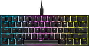 Tastatura mecanica de gaming Corsair K65 RGB Mini, 60, Cherry MX Red, Negru