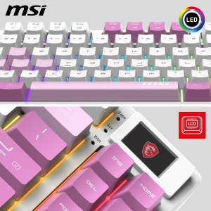 Tastatura mecanica MSI Forge GK600 TKL W Violet FR, switch-uri liniare, RGB, Bluetooth - Img 5