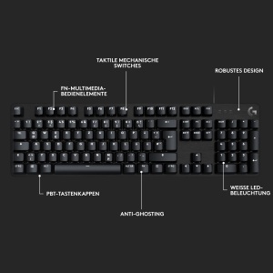 Tastatura mecanica pentru jocuri Logitech G413 SE - Iluminare din spate, Comutatoare mecanice tactile, Anti-Ghosting, compatibila cu Windows, macOS, Aspect QWERTZ german - Negru - Img 8