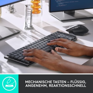 Tastatura mecanica wireless Logitech MX, iluminata, ergonomica, compatibila cu 3 dispozitive - Img 2