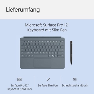 Tastatura Microsoft Surface Pro 12 cu Slim Pen, QWERTZ, Ozean - Img 5