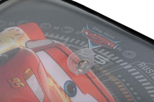 Tataway - Parasolare auto Disney Cars | Protectie UV pentru copii | Accesoriu ventuza | Grafica Disney | Masina de protectie solara, neagra, 11 x 11 x 2 cm, tesatura - Img 4