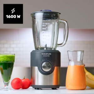 Taurus Uimitor JB1600XC Mixer cu picioare | 1600 W | Ulcior de sticla 1,75 l | 5 niveluri de viteza + turbo | Lame din otel inoxidabil 6 lame | Concasor de gheata | LED | Poate fi spalat in masina de spalat vase - Img 2