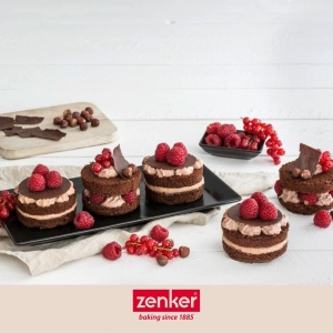 Tava de copt mini tarta Zenker 12 bucati O 8,5 cm SPECIAL CREATIVE, tava de copt cupcake cu acoperire antiaderenta, tava de cuptor pentru prajituri rotunde mici (culoare: negru), cantitate: 1 bucata - Img 2