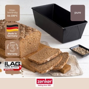 Tava de copt pentru paine Zenker 30 cm PURE, tava de tort King cu acoperire antiaderenta, tava de copt de inalta calitate (culoare: negru), cantitate: 1 bucata - Img 2