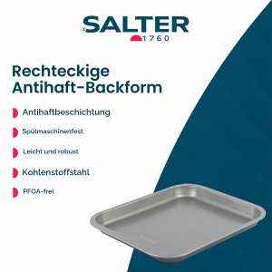 Tava de copt Salter Essentials 31 cm, carbon, antiaderenta - Img 2