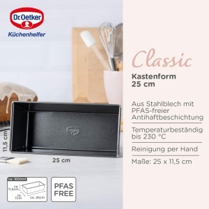 Tava pentru copt Dr. Oetker Classic 25 cm, otel, antiaderenta, capacitate 1600 ml - Img 3