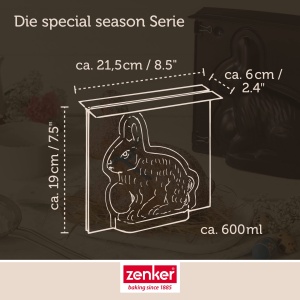 Tava pentru copt iepuri Zenker, 600 ml, antiaderenta, 3D - Img 3