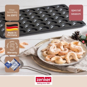 Tava pentru Kipferl Zenker, 42 forme, antiaderenta, 42 x 32 cm - Img 2