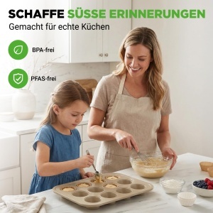 Tava pentru muffins NutriChef 2 seturi, 24 forme, antiaderent, 35x26cm - Img 2
