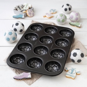 Tava pentru muffins Zenker, 12 forme, neagra, 380 x 265 x 38 mm - Img 5