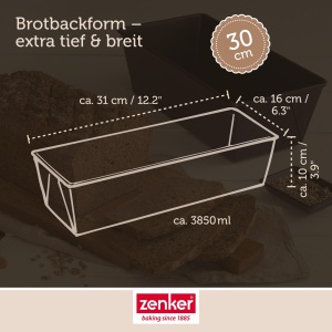 Tava pentru paine Zenker, model Black Metallic, 310x160x100 mm, antiaderenta - Img 4