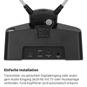 TechniSat STEREOMAN ISI 3 - casti stereo fara fir pentru televizoare si sisteme muzicale cu statie de andocare, negru - Img 4